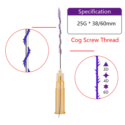 tornillo agudo del diente de la aguja de 25G 60m m que levanta la elevación de Pdo Mini Cog Screw Thread Eyebrow