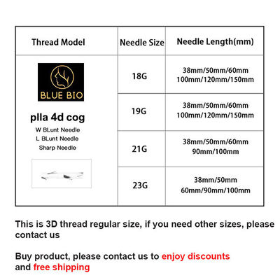 Diente Barb Thread Wholesale Korea Skin de PLLA 4d que levanta la línea absorbible disponible