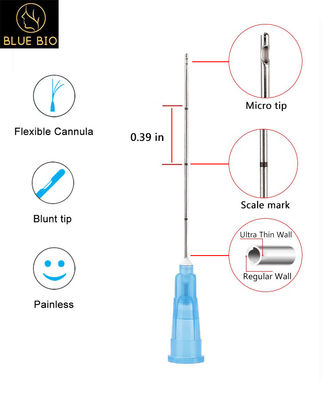 acero inoxidable de la cánula micro embotada de 25g38m m para la inyección cutánea del llenador