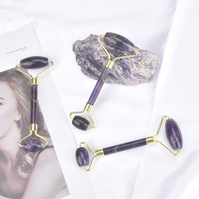 Sistema natural del Massager de la belleza del tablero de Guasha del cuidado de piel del rodillo de Jade Roller Double Head Silent del masaje facial