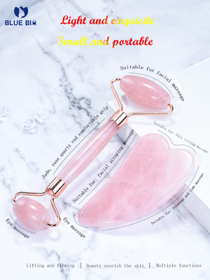 Sistema natural del Massager de la belleza del tablero de Guasha del cuidado de piel del rodillo de Jade Roller Double Head Silent del masaje facial