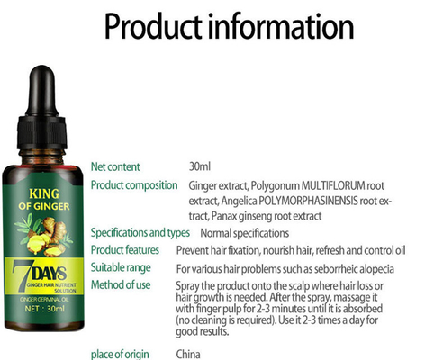Esencia rápida eficaz del crecimiento del pelo del tratamiento del cuero cabelludo del crecimiento del tratamiento de la pérdida de pelo de Germinal Serum Essence Oil Natural