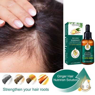 Pelo del crecimiento del tratamiento de la pérdida de pelo del aceite de la esencia del suero del crecimiento del pelo de Ginger Hair Growth Essence Germinal para las mujeres de los hombres